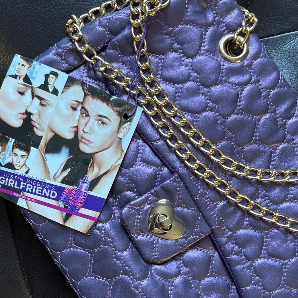Justin Bieber Lavender Quilted Shoulder Bag